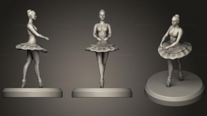 Статуэтки девушки (Артист балета 01, STKGL_0240) 3D модель для ЧПУ станка